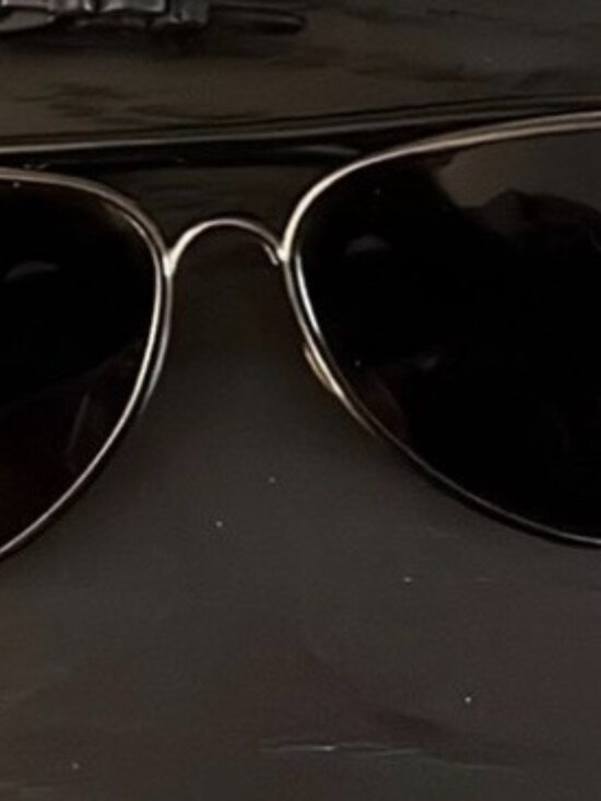 Balenciaga Aviator Sunglasses Black Metal Frame Made in Italy Like New